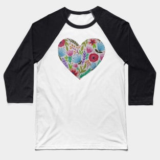 Watercolor floral heart Baseball T-Shirt